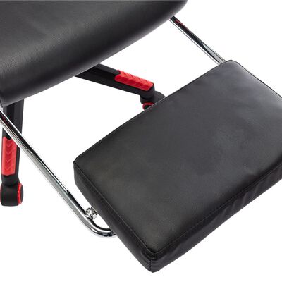 vidaXL Herná stolička s opierkou na nohy čierno-červená umelá koža