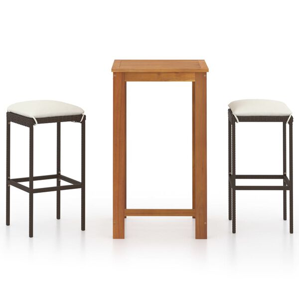 vidaXL 3-dielna z&aacute;hradn&aacute; barov&aacute; s&uacute;prava s vank&uacute;&scaron;mi hned&aacute;