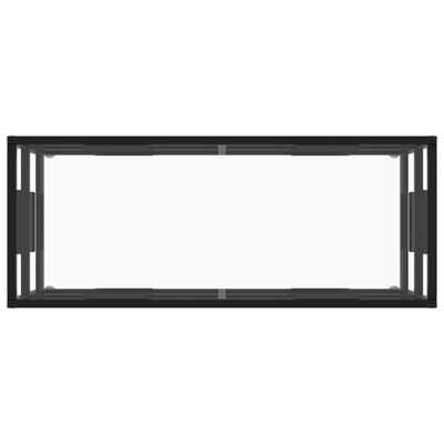 vidaXL TV skrinka čierna s priehľadným sklom 100x40x40 cm