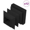 vidaXL Koncov&eacute; čiapky 12 ks Čierna 15 x 15 x 15 mm PP