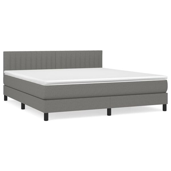 vidaXL Boxspring posteľ s matracom tmavosiv&aacute; 180x200 cm l&aacute;tka