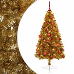 vidaXL Umel&yacute; vianočn&yacute; stromček s vianočn&yacute;mi guľami 120 cm 150 LED