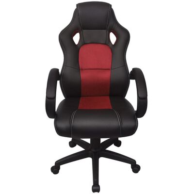 vidaXL Herné kancelárske kreslo, červené, umelá koža