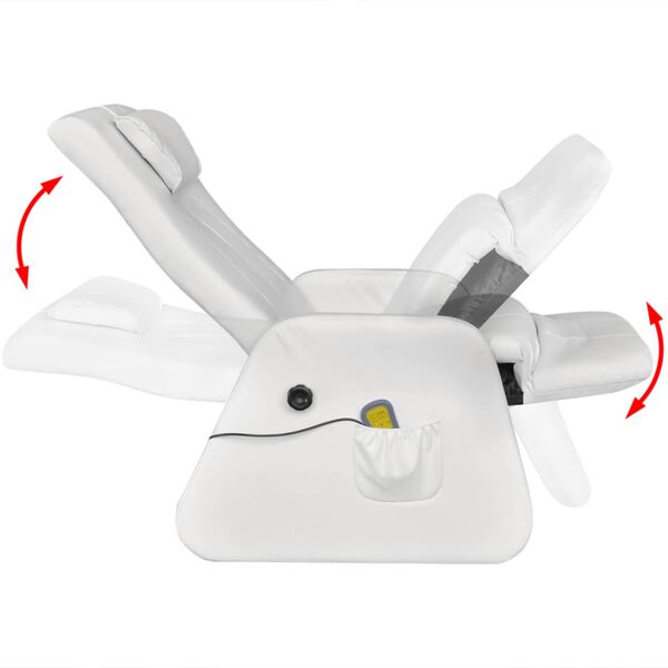 vidaXL Masážne kreslo, biele, umelá koža