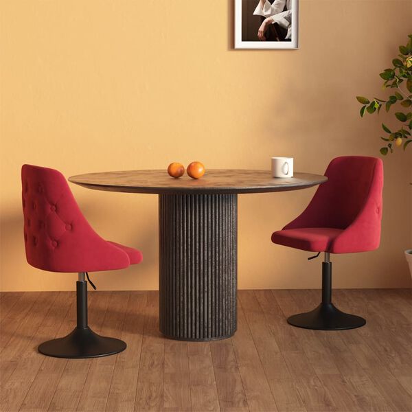 vidaXL Jed&aacute;lensk&eacute; stoličky 2 ks v&iacute;novo-červen&eacute; zamatov&eacute;