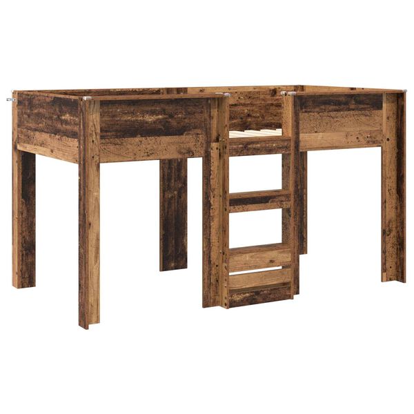 vidaXL Poschodov&aacute; posteľ pre deti s matracmi Star&eacute; drevo 100 x 200 cm