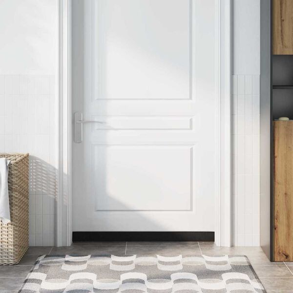 vidaXL Samolepiace tesnenia dver&iacute; s kefou 12 pcs Strieborn&aacute; 100 cm