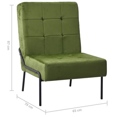 vidaXL Relaxačná stolička 65x79x87 cm svetlozelená zamatová