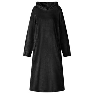 vidaXL Mikina s kapucňou Čierna s Flanel