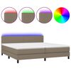 vidaXL Posteľ boxsping s matracom a LED sivohned&aacute; 200x200 cm l&aacute;tka