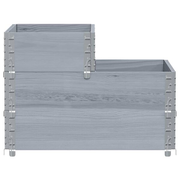 vidaXL Vyvýšený záhon, 3 úrovne, sivý 120x80 cm, borovicový masív