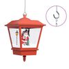 vidaXL Vianočn&aacute; z&aacute;vesn&aacute; lampa s LED osvetlen&iacute;m a Santom červen&aacute; 27x27x45 cm