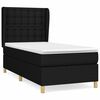 vidaXL Posteľn&yacute; r&aacute;m boxspring s matracom čierny 90x190 cm l&aacute;tka