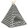 vidaXL Ps&iacute; teepee s vank&uacute;&scaron;om Biela a &scaron;ed&aacute; 50 x 50 x 60 cm Polyester