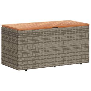 vidaXL Z&aacute;hradn&yacute; &uacute;ložn&yacute; box siv&yacute; 110x50x54 cm polyratan ak&aacute;ciov&eacute; drevo