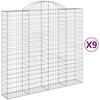 vidaXL Obl&uacute;kov&eacute; gabi&oacute;nov&eacute; ko&scaron;e 9ks 200x50x180/200cm pozinkovan&eacute; železo