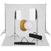 vidaXL Fotografick&eacute; vybavenie so softboxami, pozad&iacute;m a reflektorom