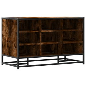vidaXL Lavica na top&aacute;nky dymov&yacute; dub 84x40x53,5 cm kompozitn&eacute; drevo+kov