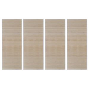 vidaXL Obdĺžnikov&eacute; pr&iacute;rodn&eacute; bambusov&eacute; podložky 4 ks 120x180 cm