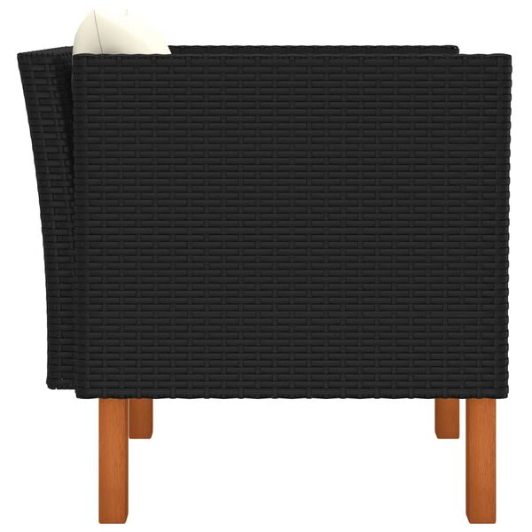 vidaXL Záhradná pohovka polyratan a eukalyptový masív