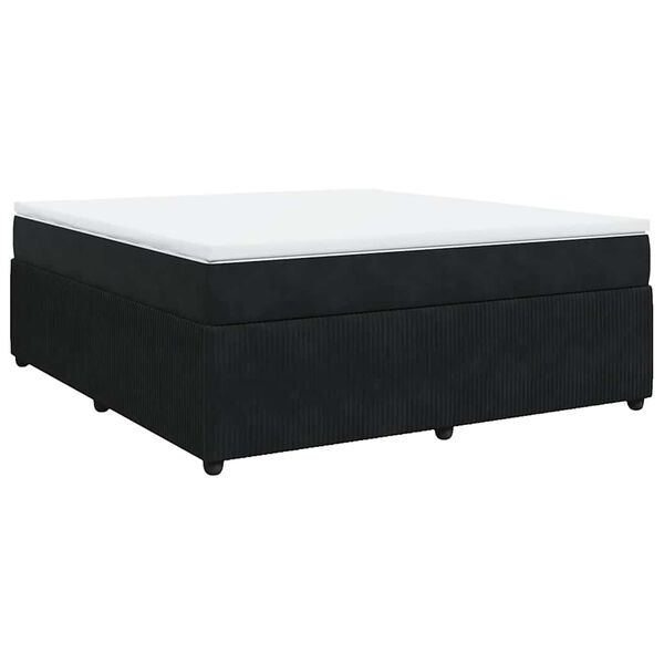 vidaXL Posteľn&yacute; r&aacute;m boxspring s matracom čierny 180x200 cm zamat