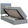 vidaXL LED &uacute;ložn&aacute; posteľ s matracom Svetlosiv&aacute; 90 x 190 cm L&aacute;tka
