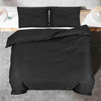 vidaXL Súprava obliečok na paplón čierna 220x240 cm bavlna