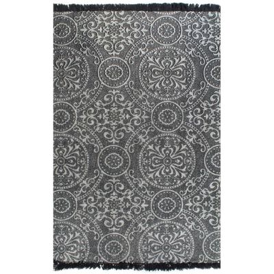 vidaXL Kilim koberec sivý 120x180 cm bavlnený vzorovaný
