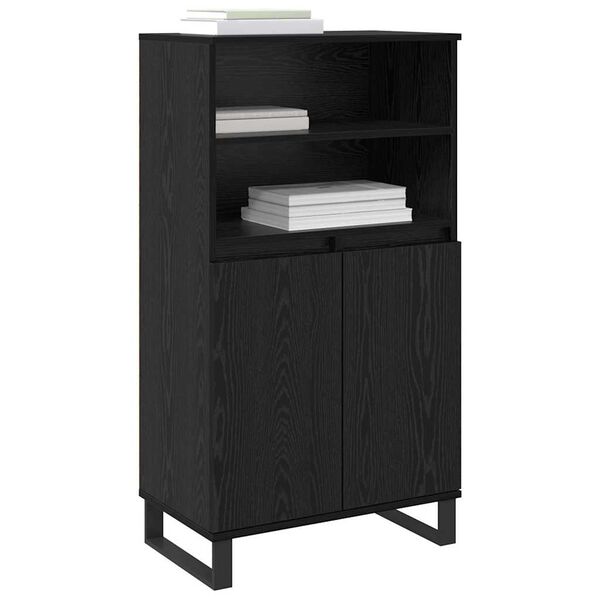 vidaXL Highboard Čierna 60 x 36 x 110 cm Kompozitn&eacute; drevo