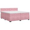 vidaXL Posteľ boxspring s matracom Ružov&aacute; 200 x 200 cm Zamat