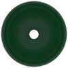 vidaXL Luxusn&eacute; um&yacute;vadlo, okr&uacute;hle, matn&eacute; tmavozelen&eacute; 40x15 cm, keramika