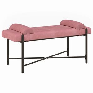 vidaXL Lavica s gomb&iacute;kmi a vank&uacute;&scaron;mi Ružov&aacute; 110 x 40 x 46 cm Zamat