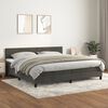 vidaXL Posteľn&yacute; r&aacute;m boxspring s matracom tmavosiv&yacute; 200x200 cm zamat