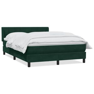 vidaXL Posteľn&yacute; r&aacute;m boxsping s matracom tmavozelen&yacute; 160x210 cm zamat