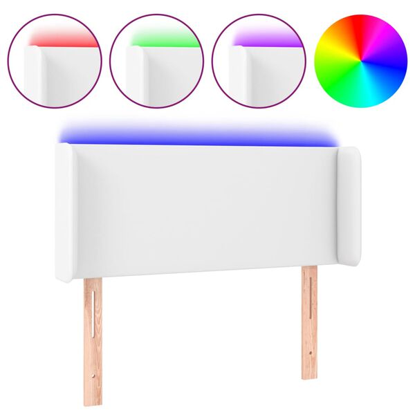 VidaXL Čelo postele biele 93x16x78/88 cm umel&aacute; koža