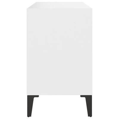 vidaXL TV stolík nohy z kovu biely 69,5x30x50 cm