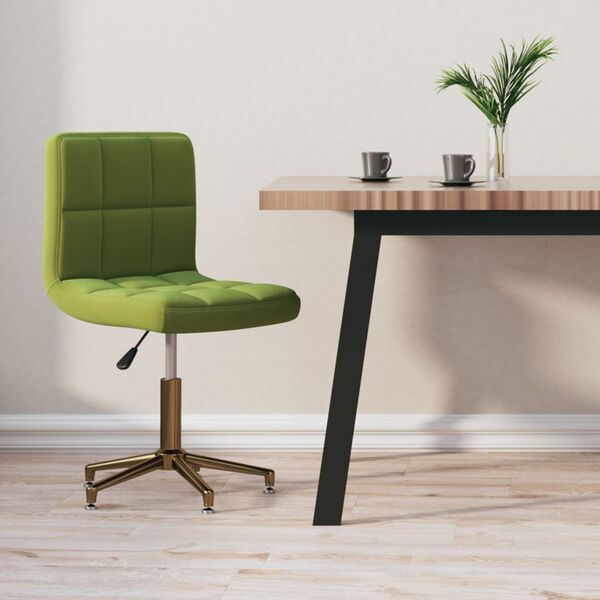 vidaXL Otočn&aacute; jed&aacute;lensk&aacute; stolička bledozelen&aacute; zamatov&aacute;