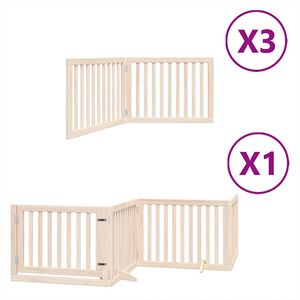 vidaXL Br&aacute;na pre psa s dverami sklad. 10 panelov 800 cm topoľov&eacute; drevo