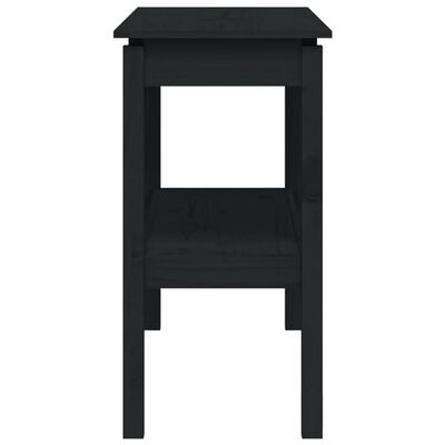 vidaXL Konzolový stolík čierny 110x40x75 cm masívne borovicové drevo