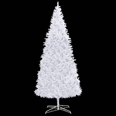 vidaXL Osvetlený umelý vianočný stromček s guľami, LED 400 cm, biely