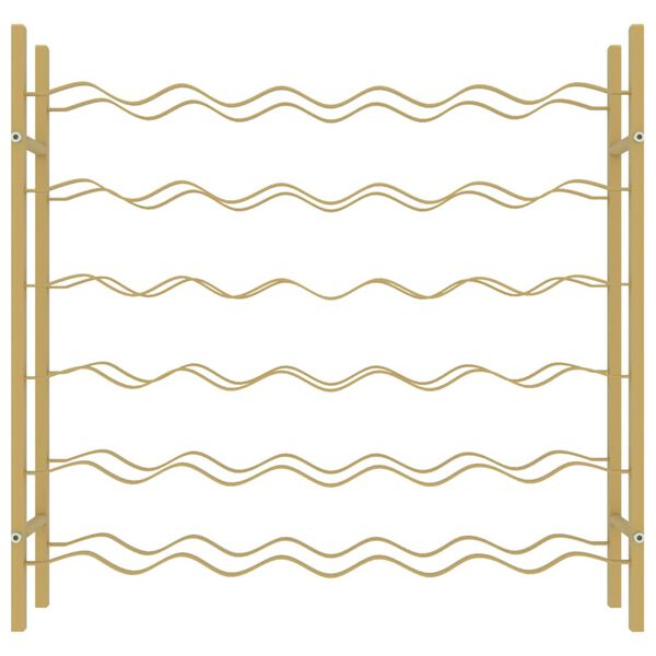 vidaXL Stojan na víno na 36 fliaš zlatý kovový