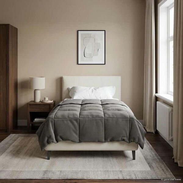 vidaXL Letn&aacute; prikr&yacute;vka &Scaron;nurovan&yacute; Svetlosiv&aacute; 155 x 220 cm Mikrovl&aacute;kno