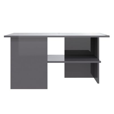 vidaXL Konferenčný stolík vysokolesklý sivý 90x60x46,5 cm drevotrieska