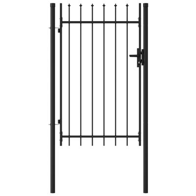 vidaXL Jednokrídlová plotová brána s hrotmi, oceľ 1x1,5 m, čierna