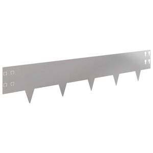 vidaXL Obrubn&iacute;k tr&aacute;vnika 30 ks 100 x 20 cm Oceľ Strieborn&aacute;