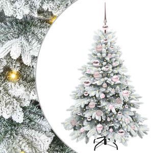 vidaXL Umel&yacute; vianočn&yacute; stromček s 150 LED-i Biela 120 cm PE a PVC