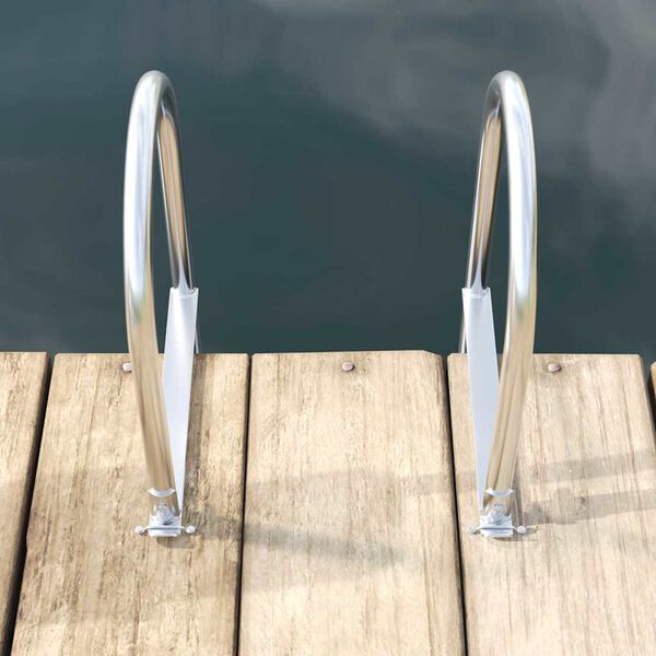 vidaXL 5-stupňov&yacute; žebř&iacute;k na docks Strieborn&aacute; 45 &times;11,5 &times;190 cm Hlin&iacute;k