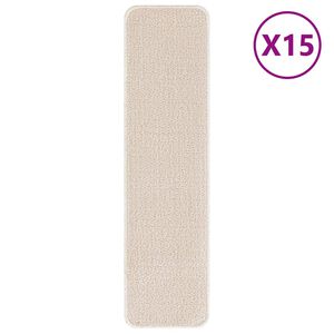 vidaXL Proti&scaron;mykov&eacute; schodov&eacute; rohože 15 pcs Kr&eacute;mov&aacute; 75 x 20 cm PP
