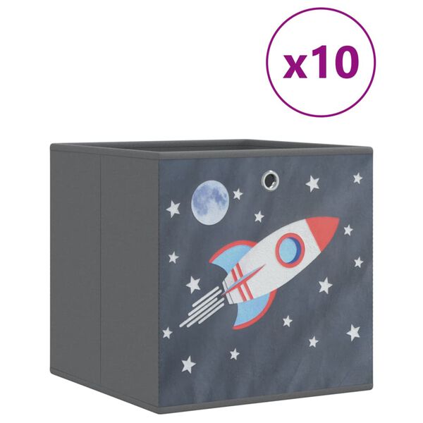 vidaXL skladacie &uacute;ložn&eacute; boxy 10 ks siv&aacute; 32x32x32 cm Netkan&aacute; text&iacute;lia