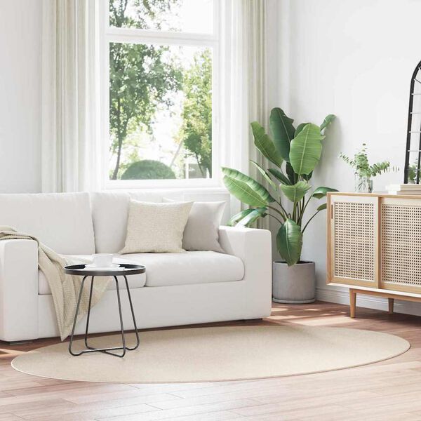 vidaXL Kusov&eacute; koberce Ov&aacute;lny HUARTE B&eacute;žov&aacute; 160 x 230 cm 100% polyester